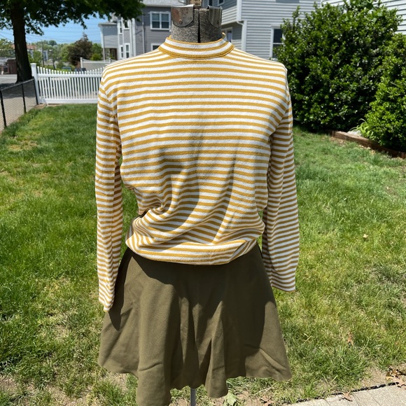 Vintage Mock Turtle Stripw Longsleeve French yéyé S - Picture 1 of 6